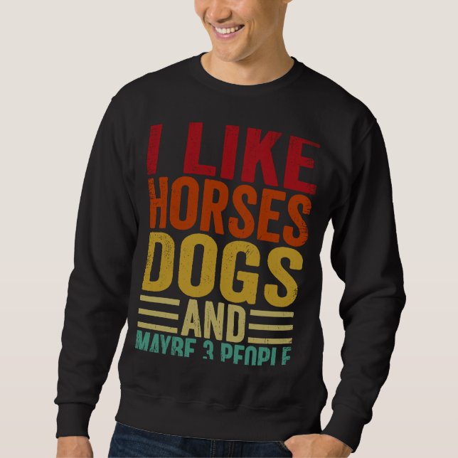 Moletom Eu Gosto De Cães De Cavalo E Talvez De 3 Pessoas (Frente)