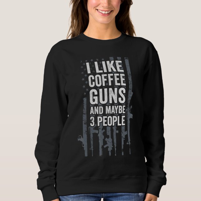 Moletom Eu Gosto de Café Armas E Talvez 3 Pessoas Bandeira (Frente)