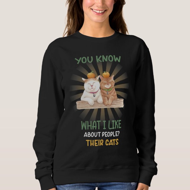 Moletom Eu Gosto De Pessoas Seus Gatos Ditos Sarcásticos (Frente)