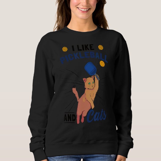Moletom Eu Gosto De Pickleball E Gatos (Frente)