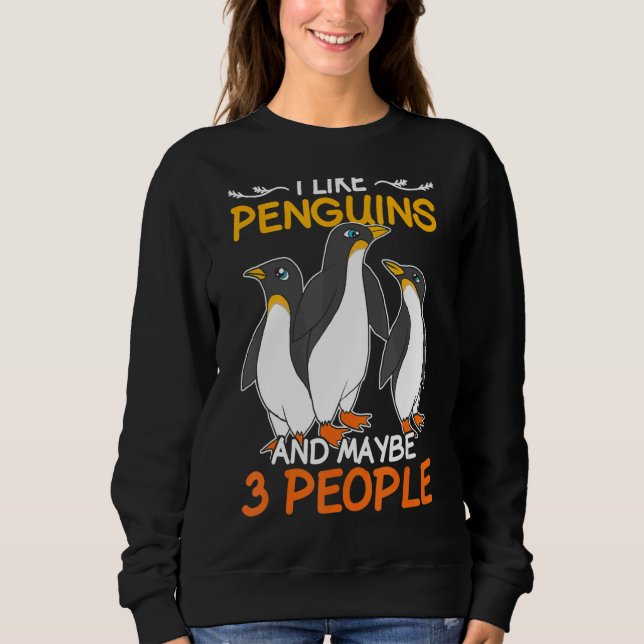 Moletom Eu Gosto De Pinguins E Talvez 3 Pessoas De Pengu D (Frente)