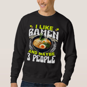 Moletom eu gosto de ramen e talvez três pessoas