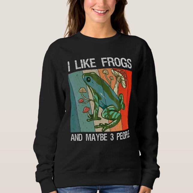 Moletom Eu Gosto de Rãs E Talvez 3 Pessoas Frosch Cogumelo (Frente)