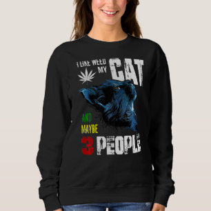 Moletom Eu Gosto De Weed Meu Gato E Talvez 3 Pessoas