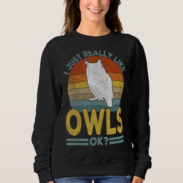 Moletom Eu Gosto Muito Da Coruja Engraçada Retro (Frente)