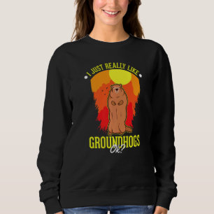 Moletom Eu Gosto Muito De Groundhogs Ok Marmot