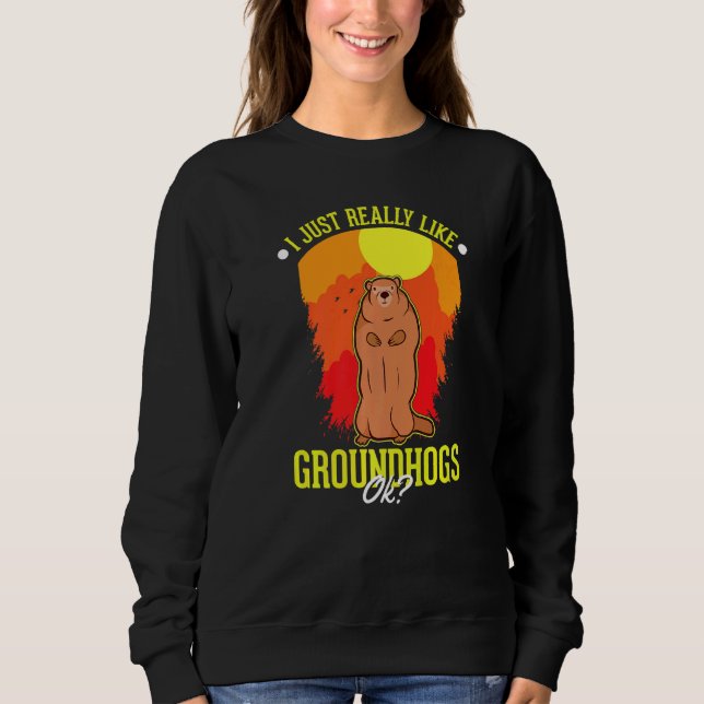 Moletom Eu Gosto Muito De Groundhogs Ok Marmot (Frente)