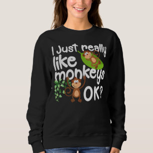 Moletom Eu Gosto Muito De Macacos Que Amo Animais