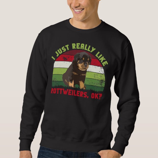 Moletom Eu Gosto Muito De Rottweilers Ok Retro (Frente)