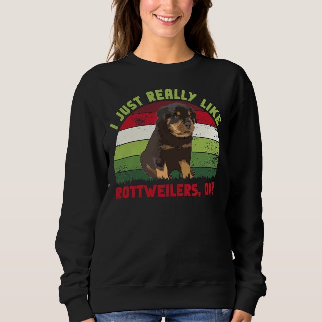 Moletom Eu Gosto Muito De Rottweilers Ok Retro (Frente)