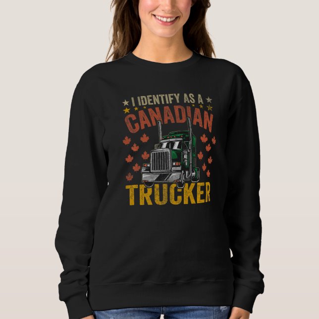 Moletom Eu Identifico Como Um Caminhoneiro Canadense Suppo (Frente)