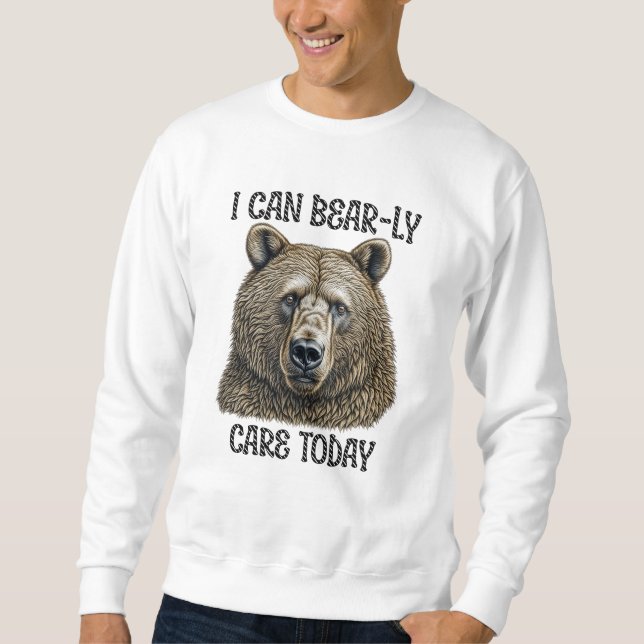 Moletom Eu Mal Posso Me Importar Hoje | Urso Sarcástico Tr (Frente)