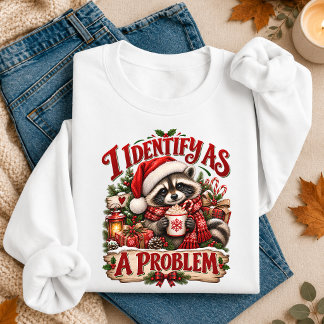 Moletom Eu Me Identifico Como Um Problema Guaxinim Natal D