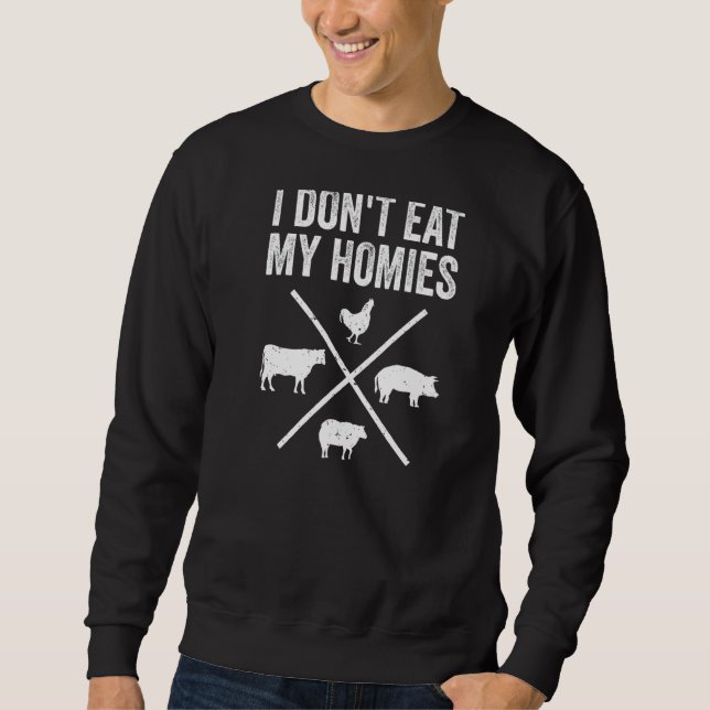 Moletom Eu não como minha casa vegetariana engraçada (Frente)