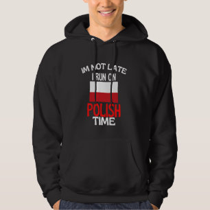 Moletom Eu Não Estou Tarde Eu Corro No Tempo Polonês Engra