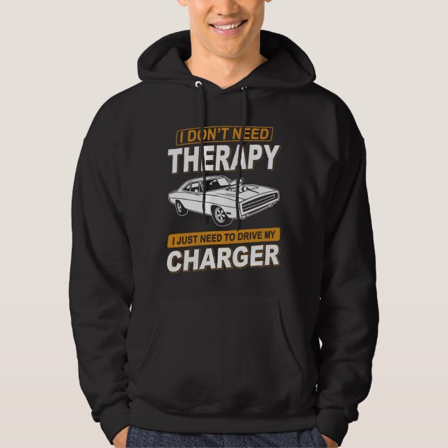 Moletom EU NÃO PRECISO DE TERAPIA Dodge Charger 1970 (Frente)