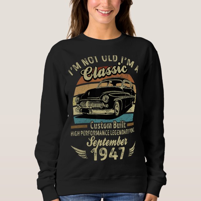 Moletom Eu não sou um Nascer clássico em setembro de 1947  (Frente)