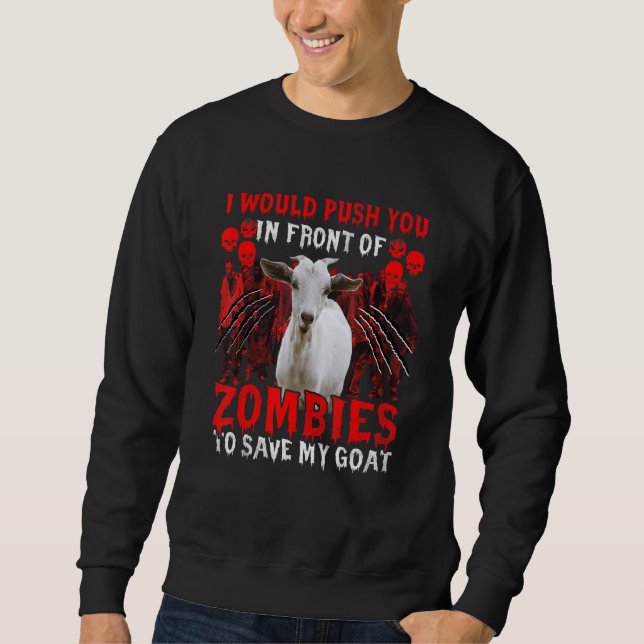 Moletom Eu O Empurraria Na Frente Dos Zombies Para Salvar  (Frente)