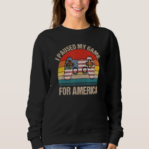 Moletom Eu Pausar Meu Jogo Pelo 4 De Julho Americano Fl