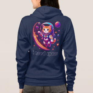 Moletom Eu Preciso De Espaço Gato Frente E Traseira