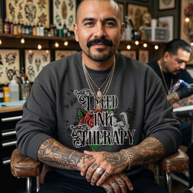 Moletom Eu preciso de terapia de tinta  (I need ink therapy sweatshirt)