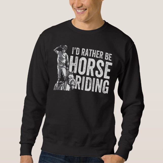 Moletom Eu Preferencialmente Estar Cavalo Andando Equestre (Frente)