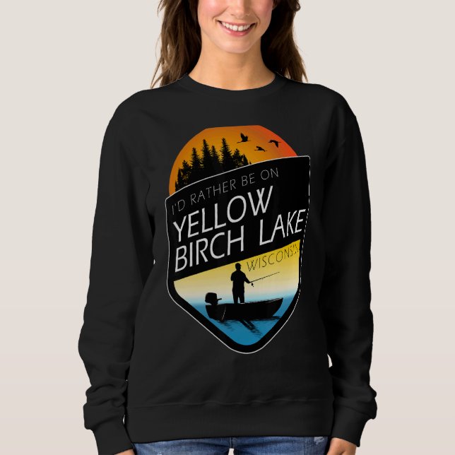 Moletom Eu Preferencialmente No Lago Birch Amarelo Wiscons (Frente)