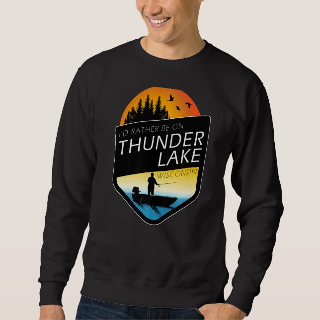 Moletom Eu Preferencialmente No Thunder Lake Wisconsin Pes (Frente)