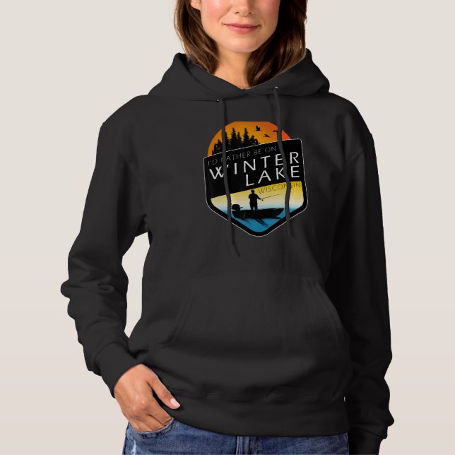 Moletom Eu Preferencialmente No Winter Lake Wisconsin. (Frente)