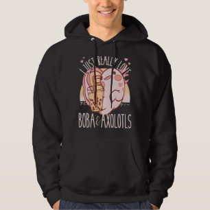 Moletom Eu realmente amo Boba e Axolotl