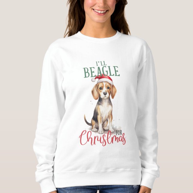 Moletom Eu Serei Beagle No Natal (Frente)