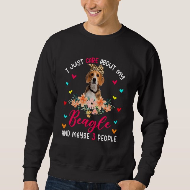 Moletom Eu Só Me Preocupo Com Meu Beagle E Talvez 3 Pessoa (Frente)