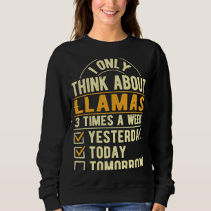 Moletom Eu Só Penso Em Lhamas Alpaca Humor Llama