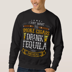 Moletom Eu só quero fumar charutos beber tequila e anjo
