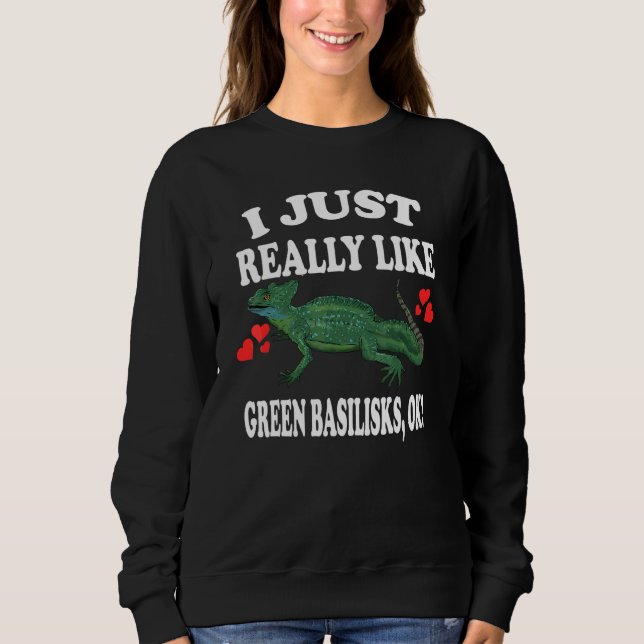 Moletom Eu Só Realmente Gosto de Basiliscos Verdes Ok Laga (Frente)