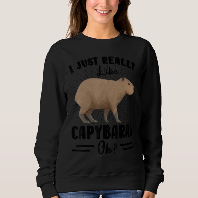 Moletom Eu Só Realmente Gosto de Capivaras Ok Capivara Ani (Frente)