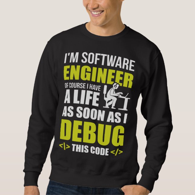 Moletom Eu sou Engenheiro de Software, claro que tenho um  (Frente)