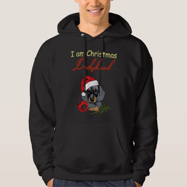 Moletom Eu Sou O Cão De Natal Dachshund (Frente)