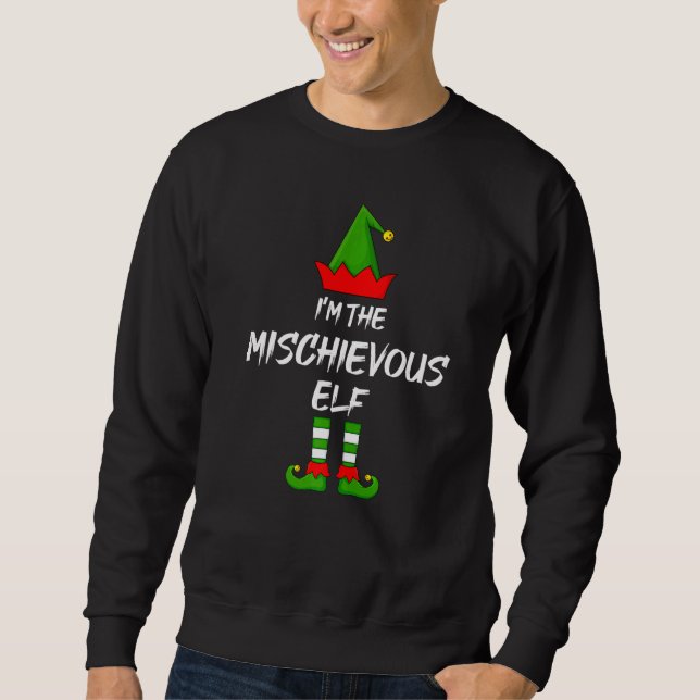 Moletom Eu sou o Cristo Elf Mischievous, que combina com a (Frente)