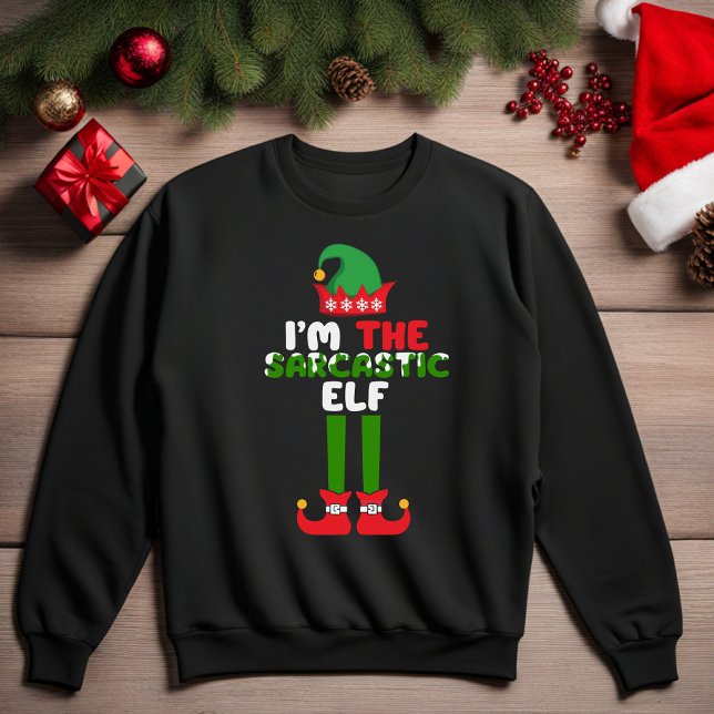 Moletom Eu sou o Sarcástico Elf Engraçado, doce de Natal (I'm the Sarcastic Elf Funny Christmas Sweatshirt)