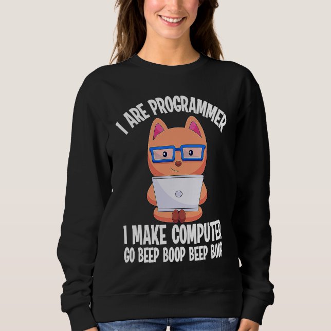 Moletom Eu sou programador Cat Coder Software Deve (Frente)