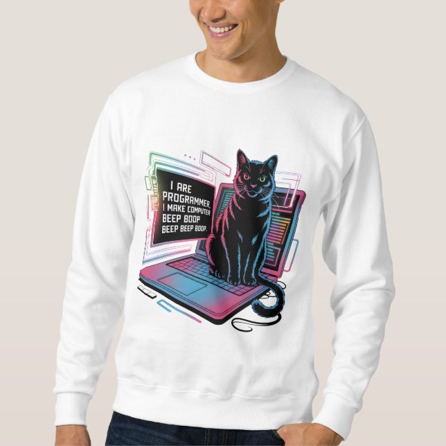 Moletom Eu sou programador, eu faço o computador BEEP BOOP (Frente)