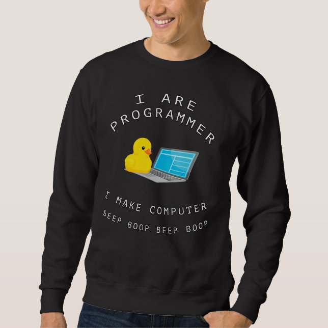 Moletom Eu sou programador - Pato de bipe (Frente)