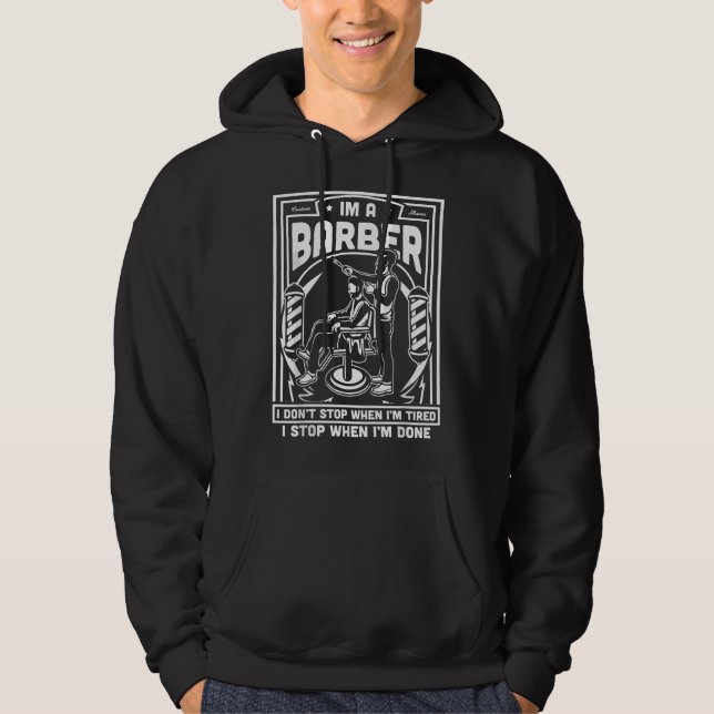 Moletom Eu Sou Um Barbeiro Divertido Cansado Pólo de Cabel (Frente)