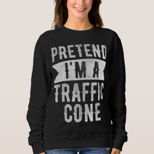 Moletom Eu sou um Cone de Trânsito Costume Laranja Preguiç
