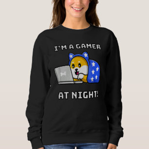 Moletom Eu Sou Um Gamer Noturno Shiba Inu Jogo De Vídeo Ca