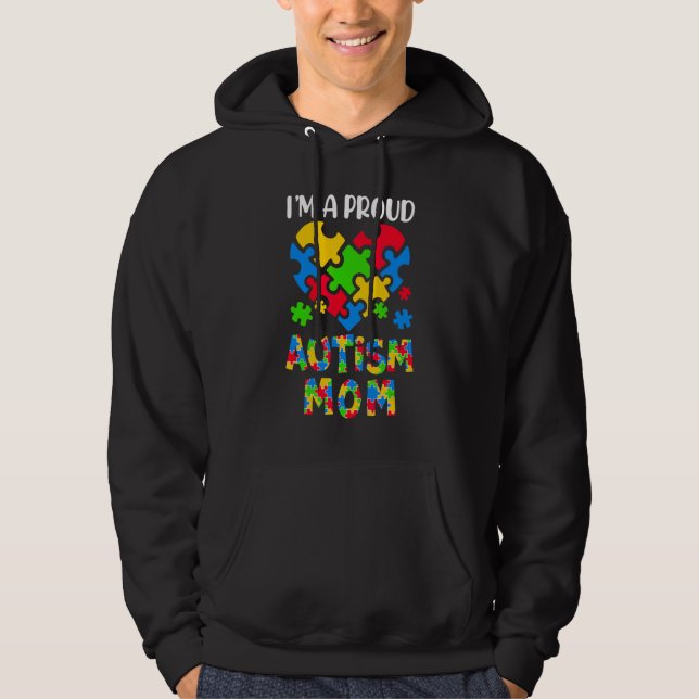 Moletom Eu Sou Um Orgulhoso Autismo Mãe Autismo Matriz Fam (Frente)