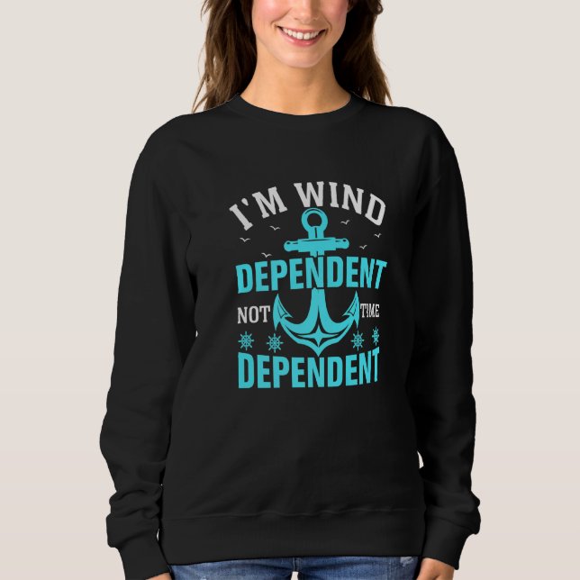 Moletom Eu sou velejador dependente de vento velejando iat (Frente)
