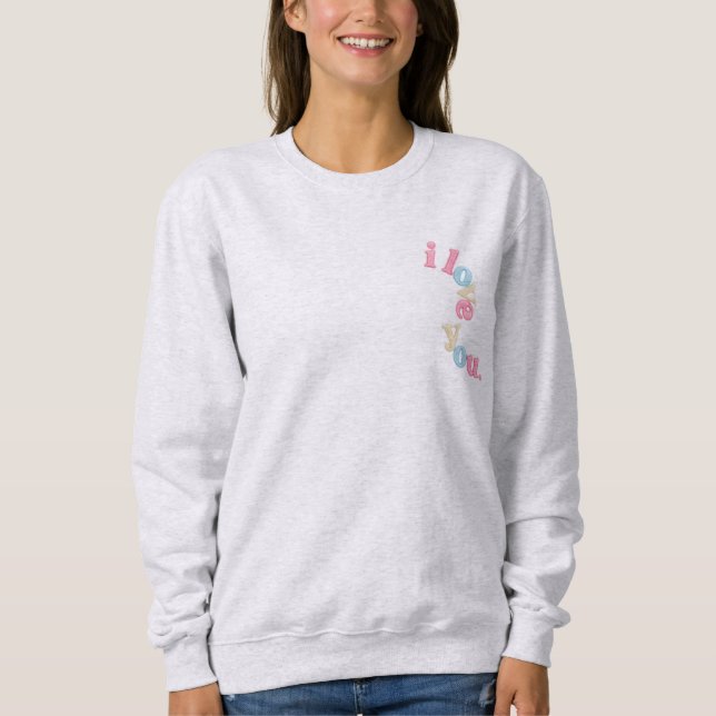 Moletom "Eu te amo" Capuz de Patch | Design Estético (Frente)