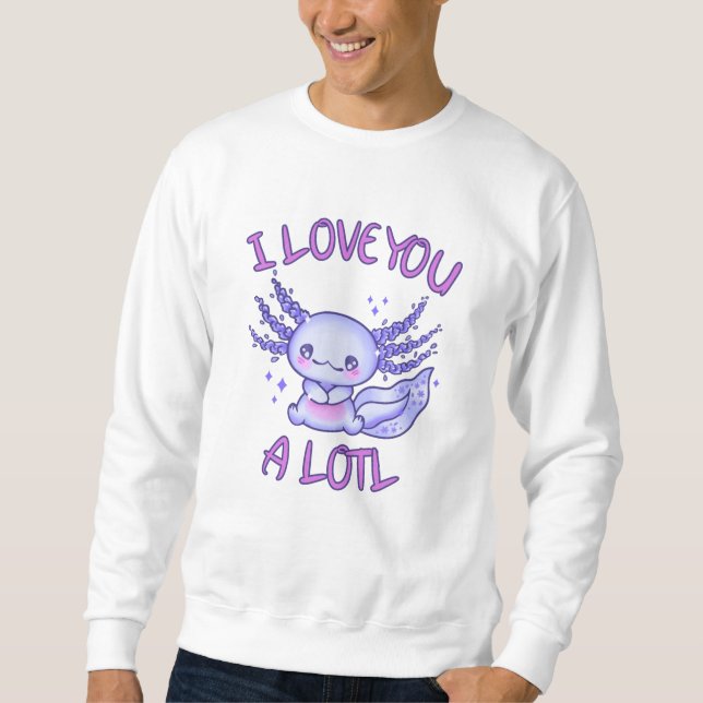 Moletom Eu te amo muito Axolotl apaixonado (Frente)